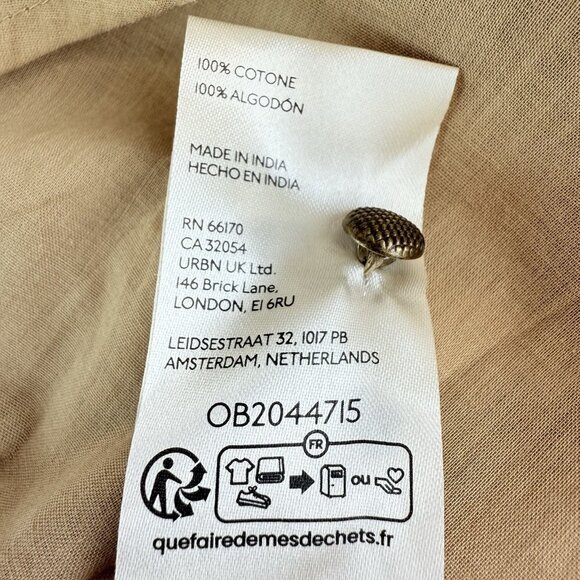 Anthropologie Pilcro Short-Sleeve Bow-Front Tunic Mini Dress Womens M Oversized - Picture 12 of 12